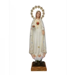 Figurka Matka Boża Fatimska na dębie + korona 38 cm